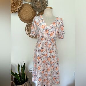 LOFT Floral print midi dress